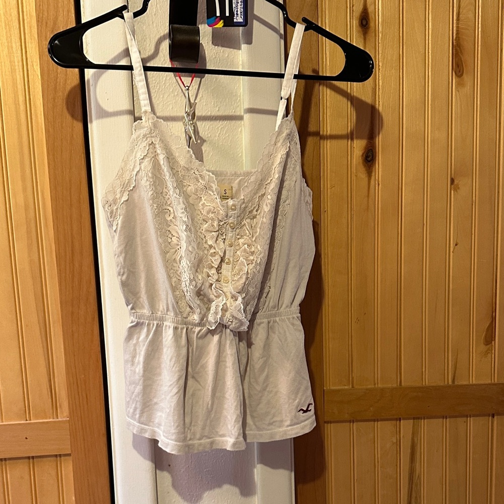 32. Hollister White Lace Camisole Top